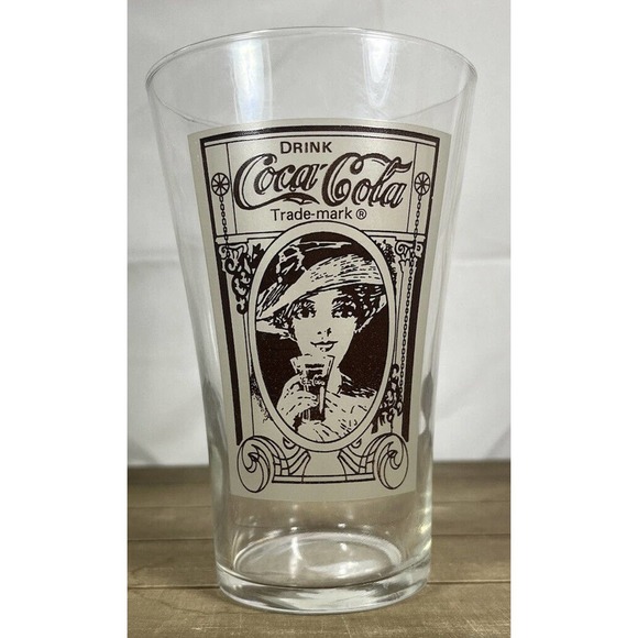 Coca-Cola 16oz Re-Creation Flair Glass Turn of the Century Design Archives - Picture 1 of 4
